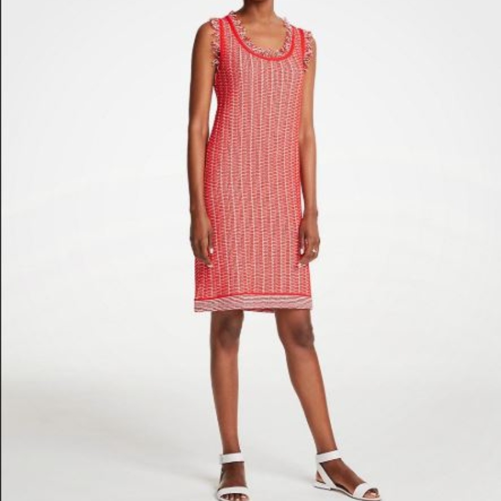Ann Taylor Red Fringe Dress - Excellent Condition